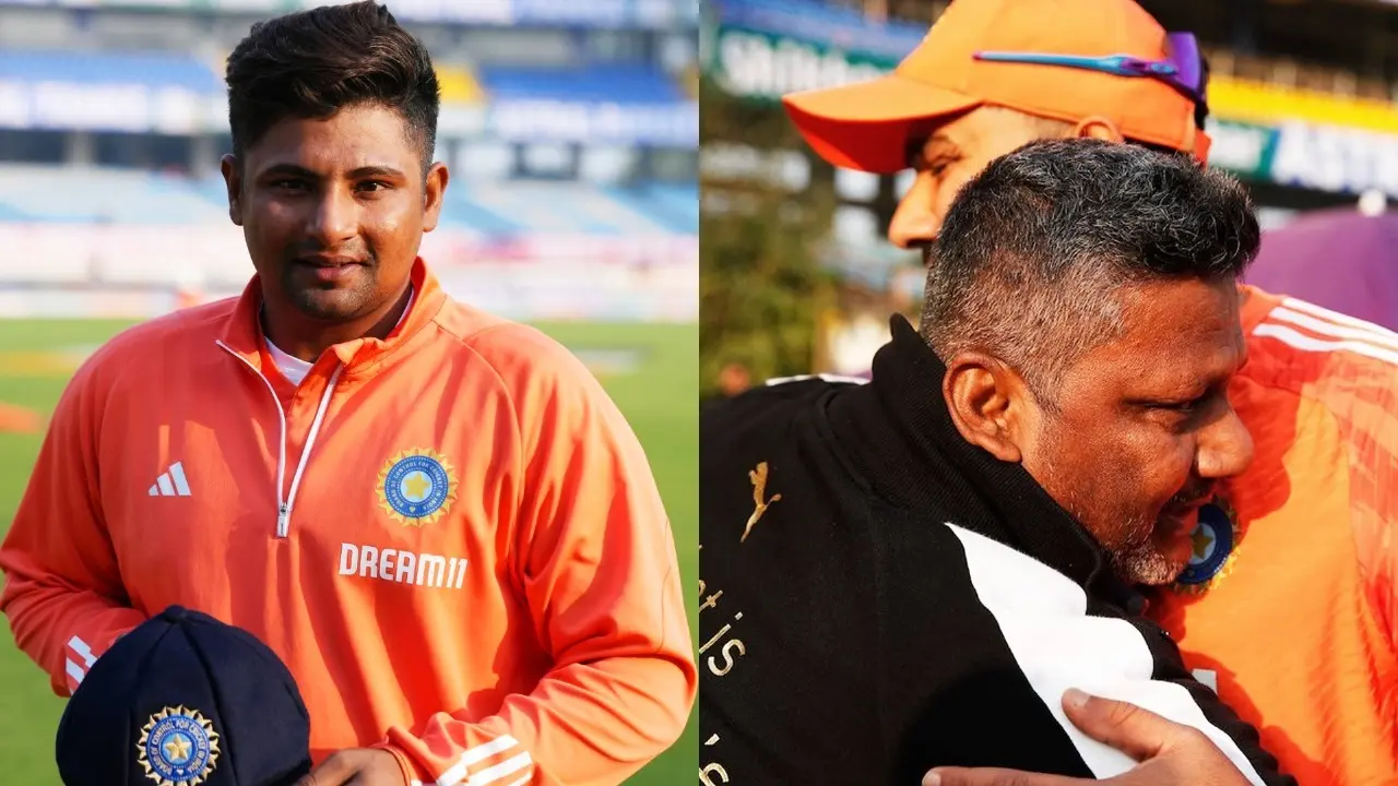 सरफराज खान के पिता को रोते देख रोहित शर्मा की आंखें हुई नम, लगाया गले फिर... दिल जीत गए कप्तान rohit gets emotional on sarfaraz khan debut