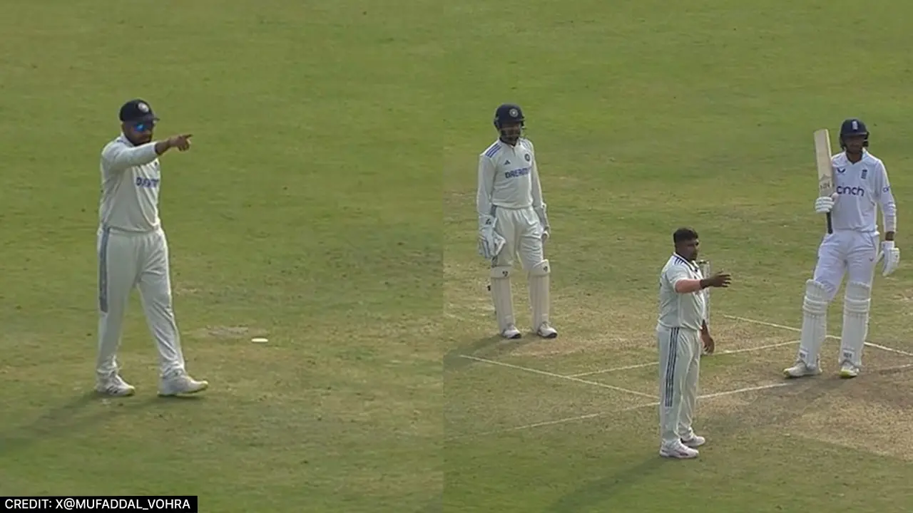 Indian Captain Rohit Sharma interrupted Sarfaraz Khan on the field