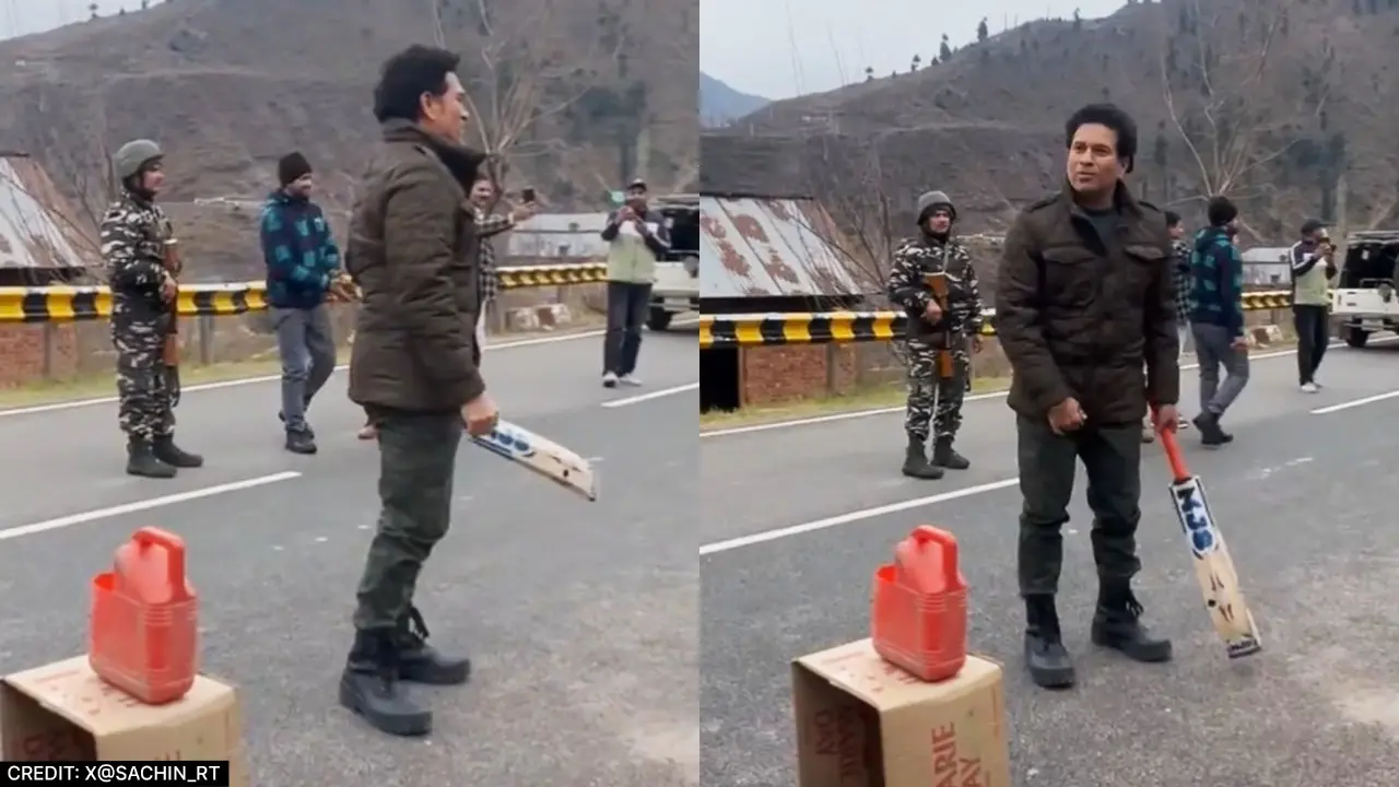 Sachin Tendulkar Playing Cricket in Kashmir