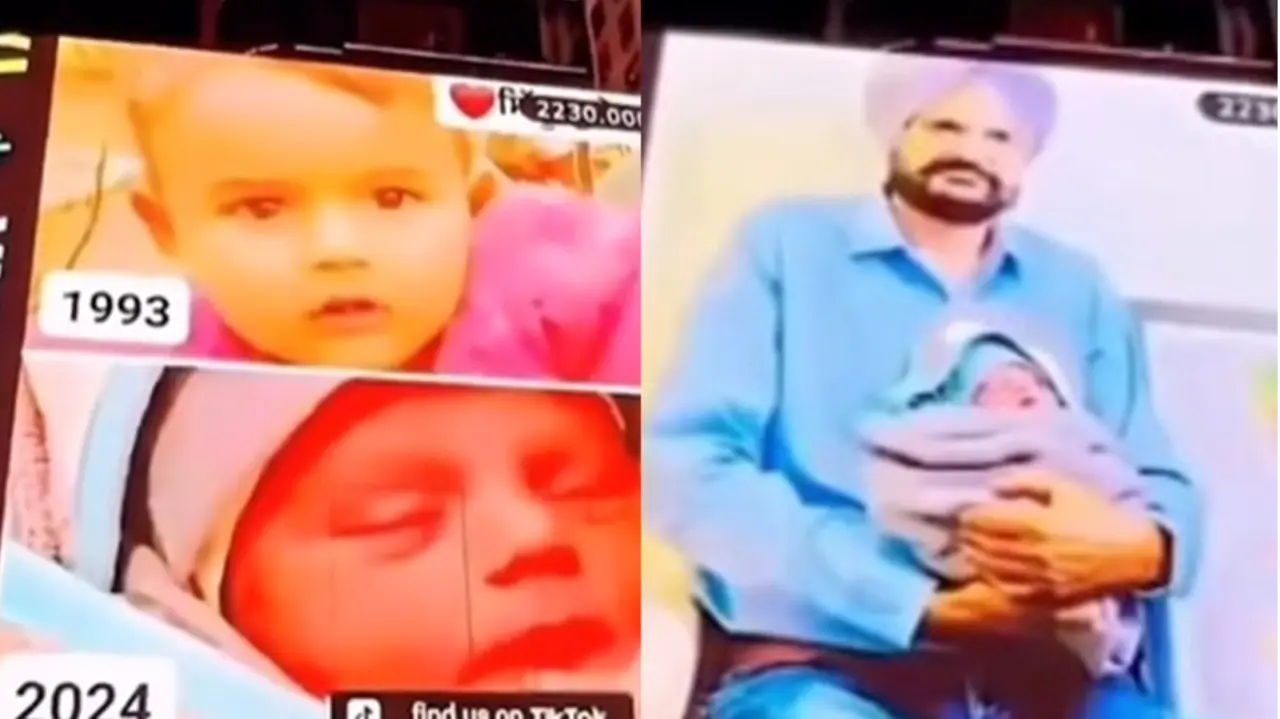 Sidhu Moose Wala: पैदा होते ही न्यूयॉर्क के टाइम्स स्क्वायर पर छाया बेबी सिद्धू, पिता बलकौर संग दिखा Sidhu Moose Wala Brother On Times Square