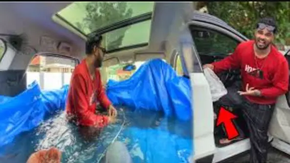केरल: चलती कार में स्विमिंग पूल बनाने वाला यूट्यूबर तलब Swimming Pool Inside Car