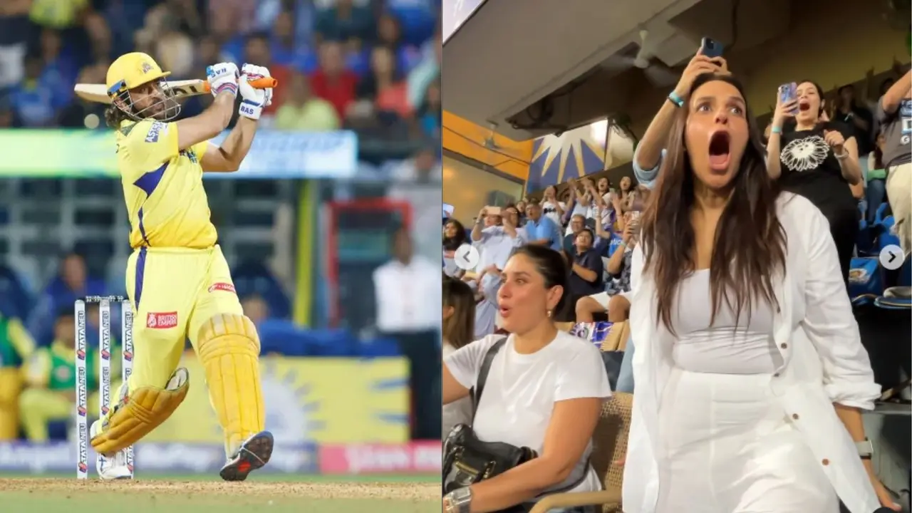 Neha Dhupia Reaction on MS Dhoni Six