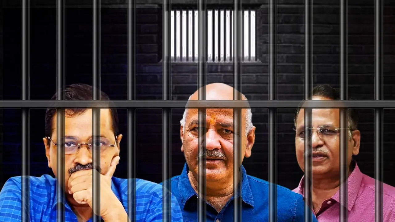 CM Kejriwal, Manish Sisodia and Satyendar Jain