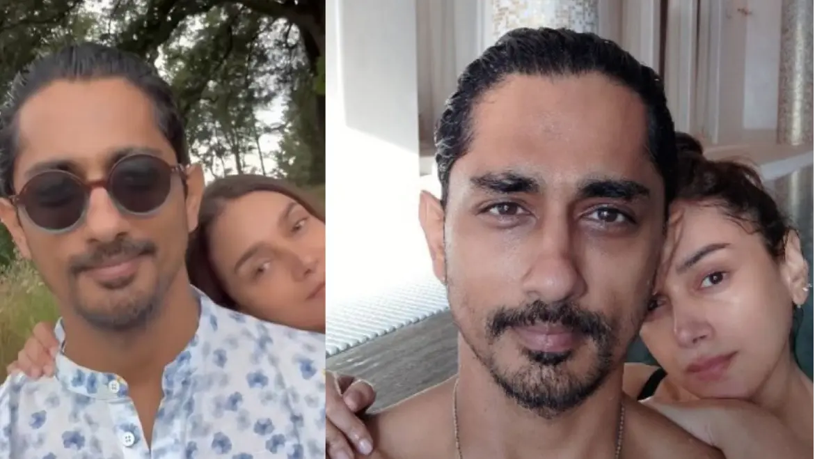 पूल में मंगेतर सिद्धार्थ के साथ 'बिब्बोजान' अदिति ने दिए पोज, सिजलिंग केमिस्ट्री से लगाई आग Aditi Rao Hydari and Siddharth