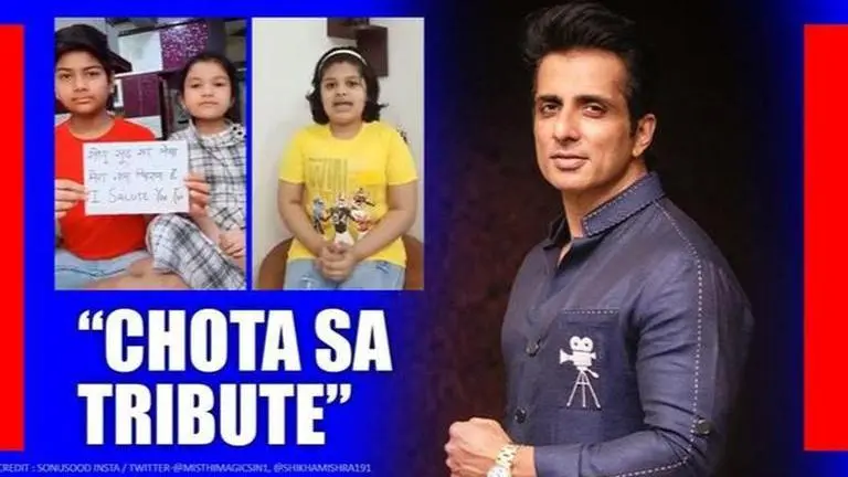 Kids give tribute to Sonu Sood with 'Ae Watan' song & 19 film-titles speech, actor reacts Kids give tribute to Sonu Sood with 'Ae Watan' song & 19 film-titles speech, actor reacts