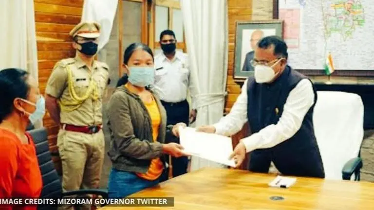Mizoram governor honours daily wager’s daughter for securing 8th rank in 12th exams mizoram governor