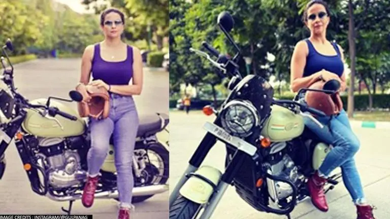 Gul Panag welcomes Jawa 42 to her 'stable'; adds Tricolour & personalised '42' touch Gul Panag, jawa 42