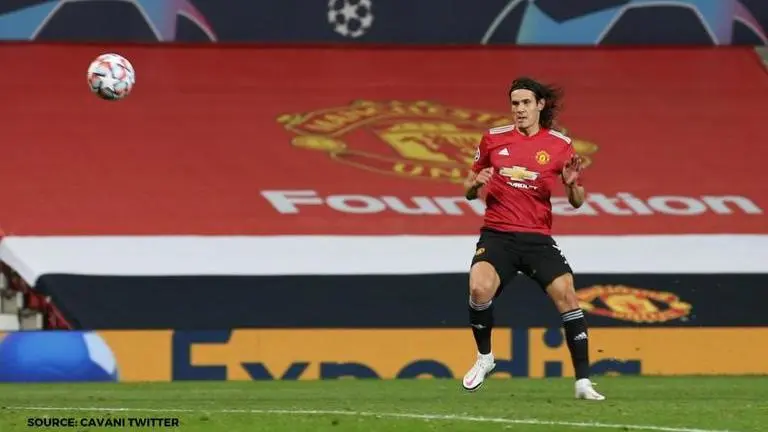 Edinson Cavani went for a hike after Man United No 7 scored his first goal vs Everton Edinson Cavani