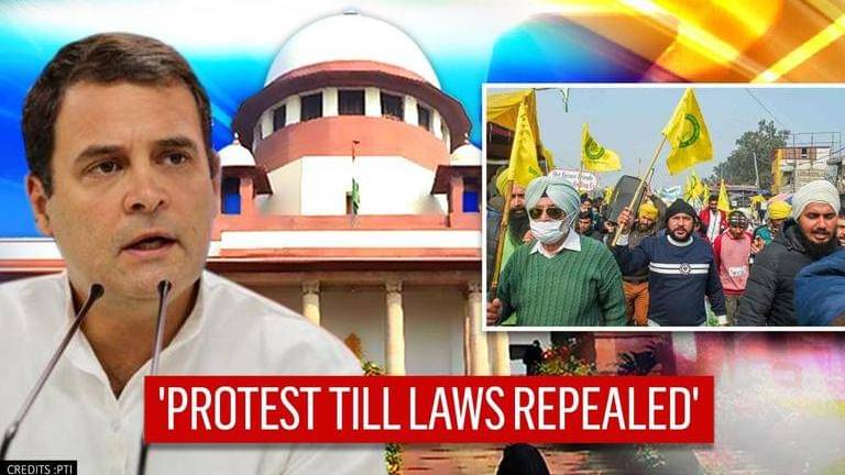 Rahul Gandhi proclaims continued protests till Farm Laws are repealed ...