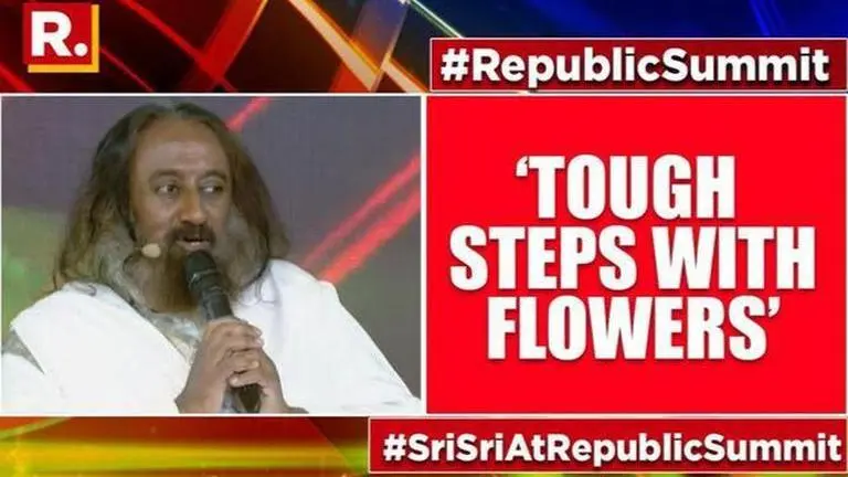 Sri Sri Ravi Shankar: 'Sometimes firm steps have to be taken but with a flower in hand' Sri Sri