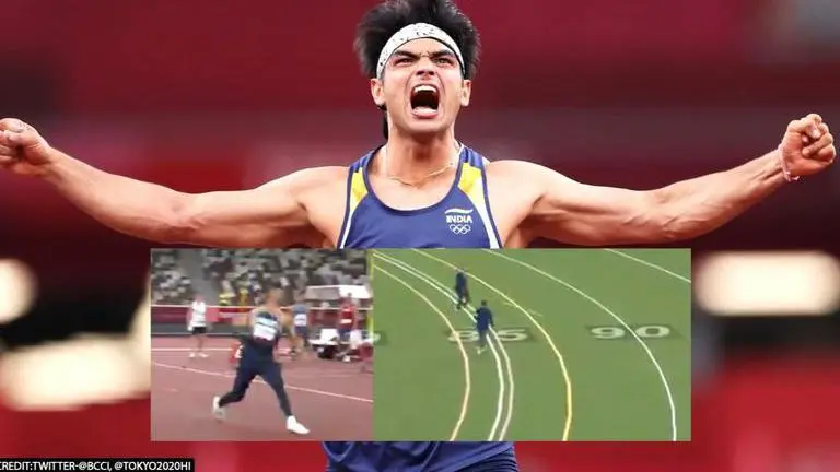 Neeraj Chopra roared the moment javelin left his hand in Olympic Gold medal winning throw Neeraj Chopra