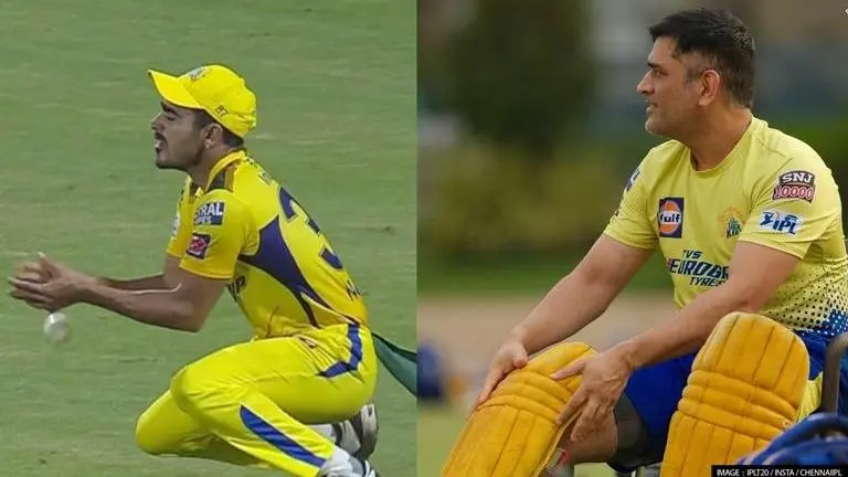 CSK vs RCB: MS Dhoni's gesture towards Mukesh Choudhary's 3 dropped catches wins hearts MS Dhoni warm gesture to Mukesh Choudhary
