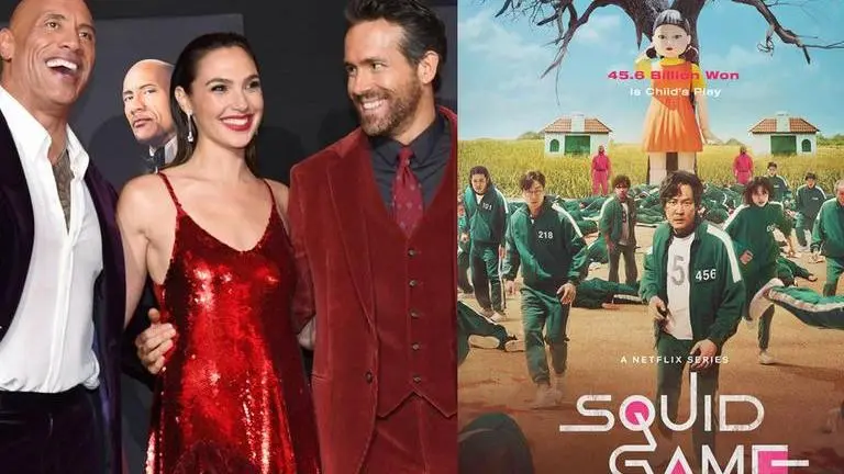 'Red Notice' stars Ryan Reynolds, Gal Gadot & Dwayne Johnson react to 'Squid Game' fame Red Notice