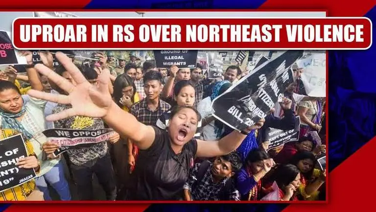 Uproar in Rajya Sabha over Northeast violence; House adjourned for second time Rajya Sabha