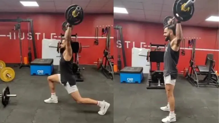 Virat Kohli works out