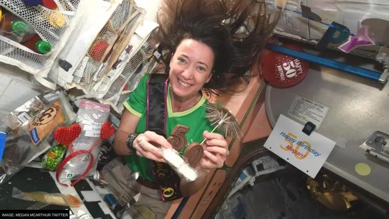 NASA Astronaut celebrates 50th birthday in space, shares pictures from her party