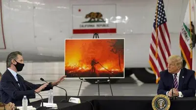 California governor gently confronts Trump on climate
