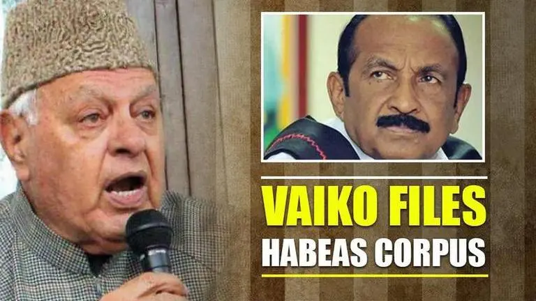 MDMK's Vaiko files habeas corpus plea in SC to release Farooq Abdullah Vaiko