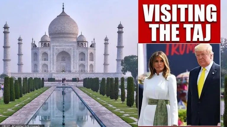 Trumps arrive in Agra to see Taj Mahal; Greeted by UP CM Yogi and thousands of performers Donald Trump
