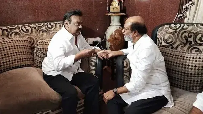 Vijayakanth funeral: Rajinikanth cancels Vettaiyan shoot to pay homage to Captain in Chennai Vijayakanth and Rajinikanth