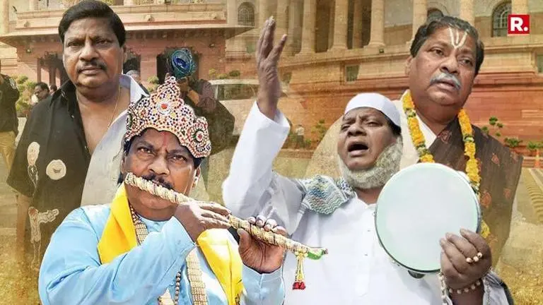 TDP MP Naramalli Sivaprasad once again sports costume to protest against Central Government. Here's who he dressed as this time