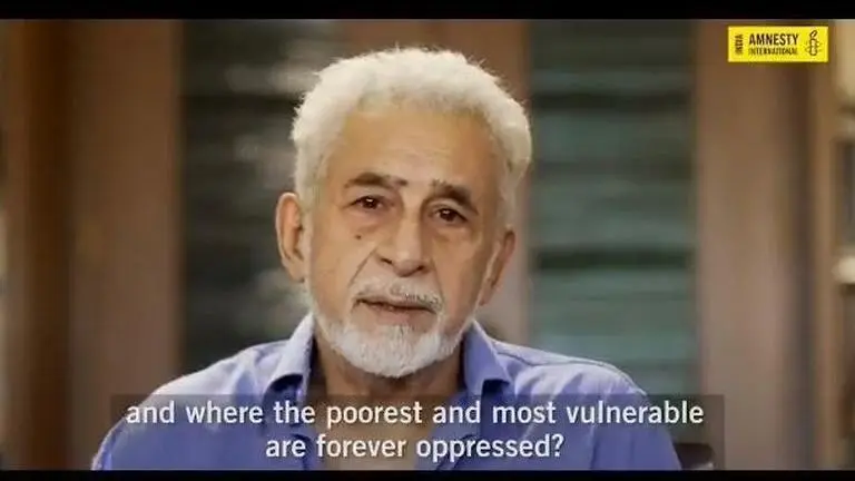 Naseeruddin Shah turns ambassador for Amnesty International, campaigns over "country being awash with horrific hatred and cruelty"