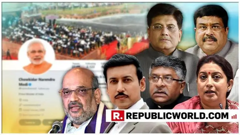 PM Narendra Modi changes name on Twitter, top BJP ministers follow lead to advance the 'Main bhi Chowkidar' campaign PM Narendra Modi changes name on Twitter, top BJP ministers follow lead to advance the 'Main bhi Chowkidar' campaign