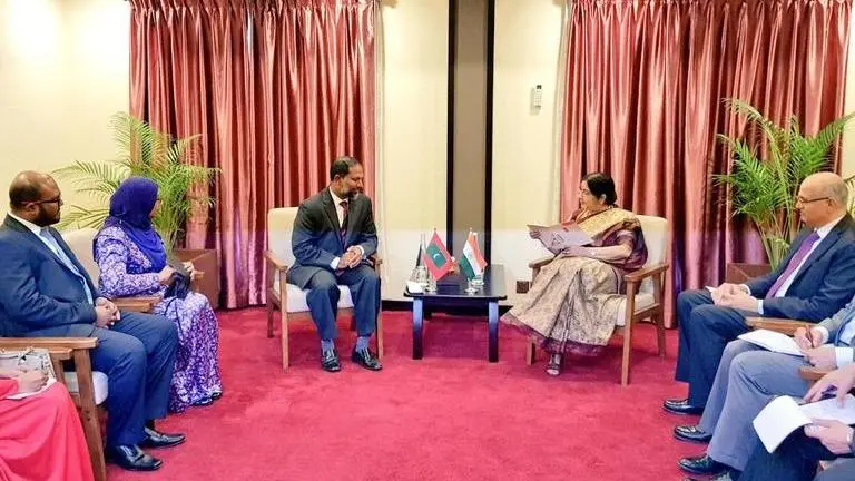 Maldives reaffirms "India-First Policy", says "will remain sensitive towards its security and strategic concerns" as EAM Sushma Swaraj holds talk with top leadership Maldives reaffirms "India-First Policy", says "will remain sensitive towards its security and strategic concerns" as EAM Sushma Swaraj holds talk with top leadership