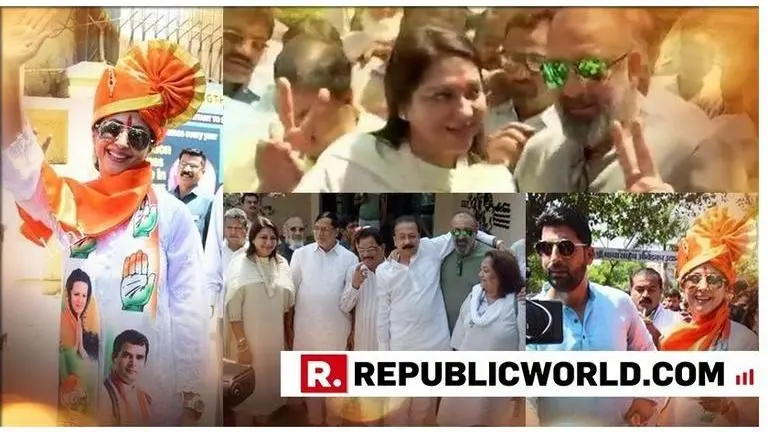 IN PICS | Sanjay Dutt joins Priya Dutt, Urmila Matondkar accompanied by husband as the Congress leaders file nominations for Lok Sabha elections IN PICS | Sanjay Dutt joins Priya Dutt, Urmila Matondkar accompanied by husband as the Congress leaders file nominations for Lok Sabha elections