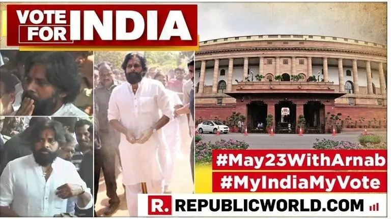 IN PICS | Amid illness, Jana Sena Chief Pawan Kalyan, who makes a debut in the electoral battlefield, casts his vote at Vijayawada IN PICS | Amid illness, Jana Sena Chief Pawan Kalyan, who makes a debut in the electoral battlefield, casts his vote at Vijayawada