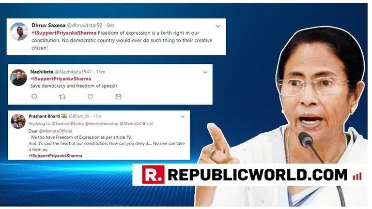 'I support Priyanka Sharma' campaign trends on Twitter after BJP Youth Leader was arrested for posting Mamata Banerjee's Met Gala meme