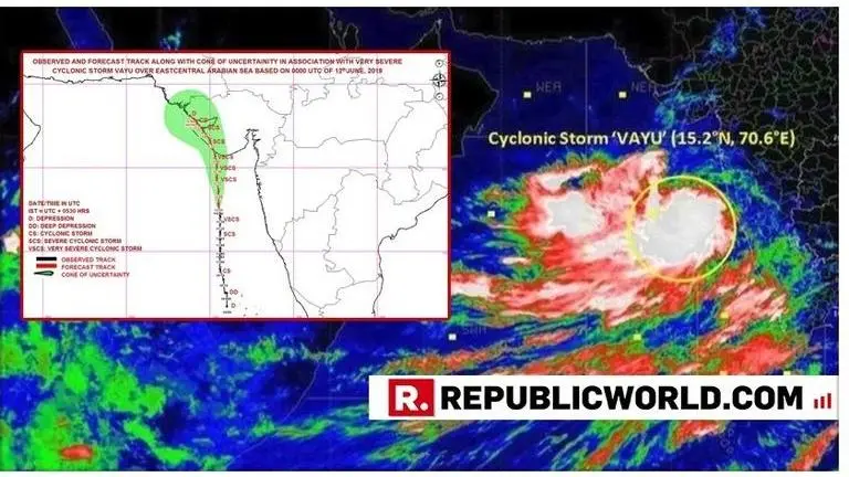 Cyclone Vayu Intensifies in Gujarat : Gujarat coast between Porbandar and Mahuva around Diu and Veraval to witness thunderstorm and heavy rains On June 13 Cyclone Vayu Intensifies in Gujarat : Gujarat coast between Porbandar and Mahuva around Diu and Veraval to witness thunderstorm and heavy rains On June 13