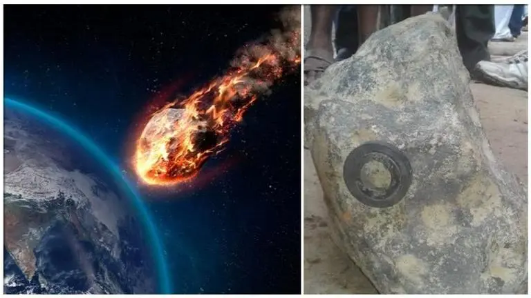 PICTURES: A suspected meteorite chunk from space has landed in Bihar's Madhubani & has magnetic properties