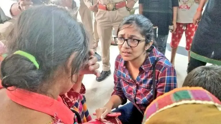 DCW chief meets Unnao rape survivor at Lucknow hospital, says she should be airlifted to Delhi DCW chief meets Unnao rape survivor at Lucknow hospital, says she should be airlifted to Delhi