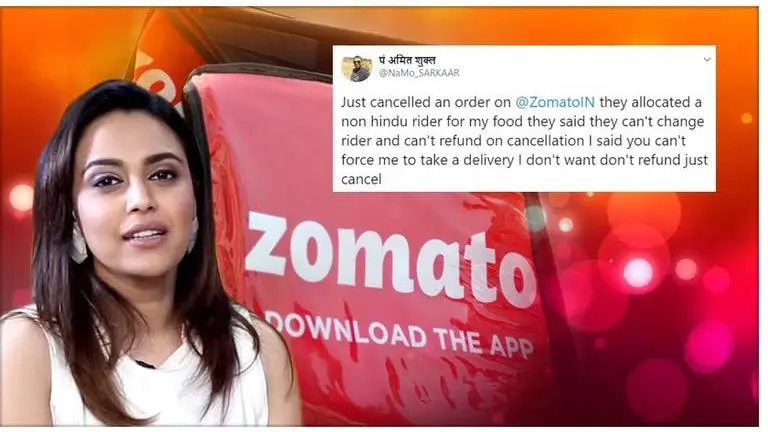 Zomato shuts down demand for Hindu rider, Swara Bhasker declares 'Courage & decency are alive in India Inc.'