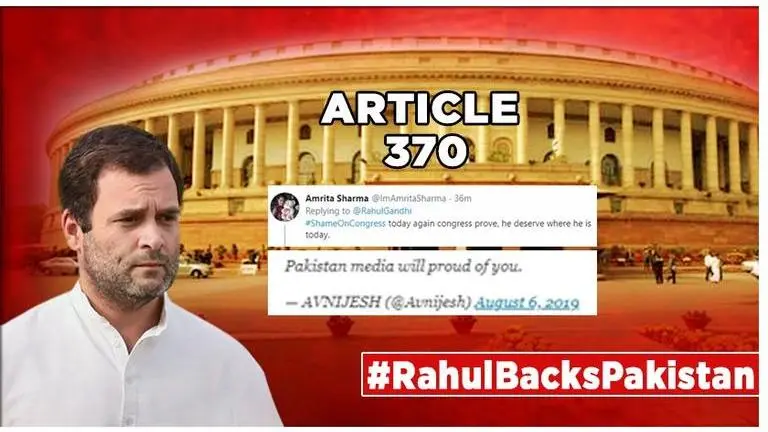 J&K's Article 370 scrapped: Rahul Gandhi panned by netizens for stand echoing Pakistan