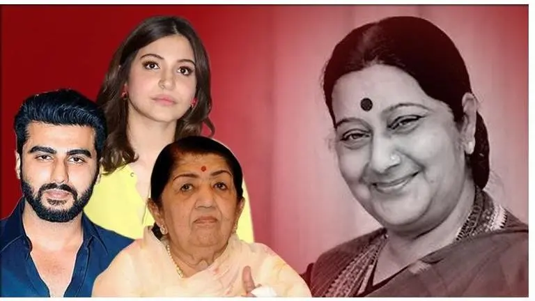 Sushma Swaraj Passes Away: Lata Mangeshkar, Anushka Sharma, Arjun Kapoor & other Bollywood stars pay respects Sushma Swaraj Passes Away: Lata Mangeshkar, Anushka Sharma, Arjun Kapoor & other Bollywood stars pay respects