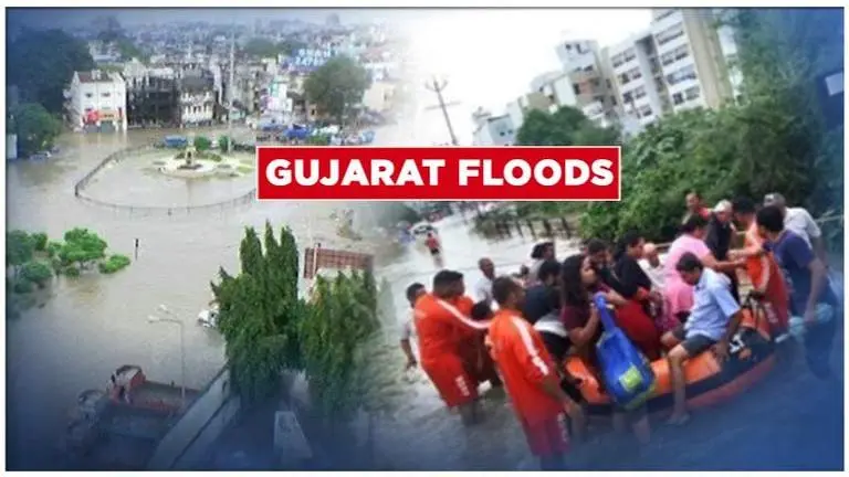 Gujarat Floods: Four dead, five injured as building collapses in Kheda due to heavy rains Gujarat Floods: Four dead, five injured as building collapses in Kheda due to heavy rains