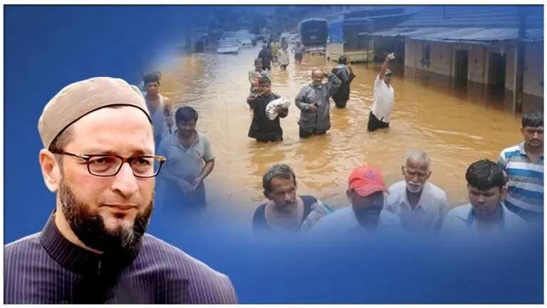 Asaduddin Owaisi donates Rs 10L each to flood-hit Kerala, Maharashtra Asaduddin Owaisi donates Rs 10L each to flood-hit Kerala, Maharashtra
