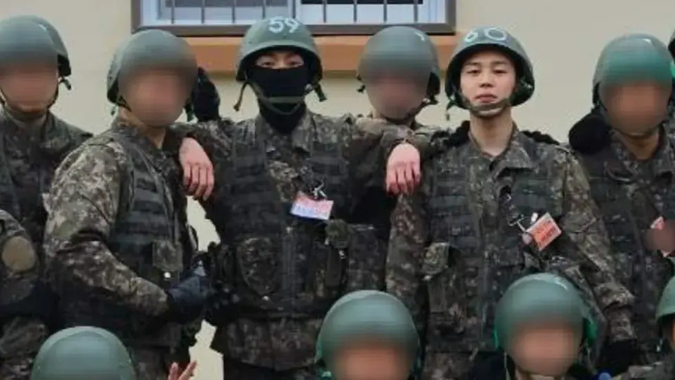 BTS members Jungkook and Jimin pose as companion soldiers in new military photo BTS members Jungkook and Jimin