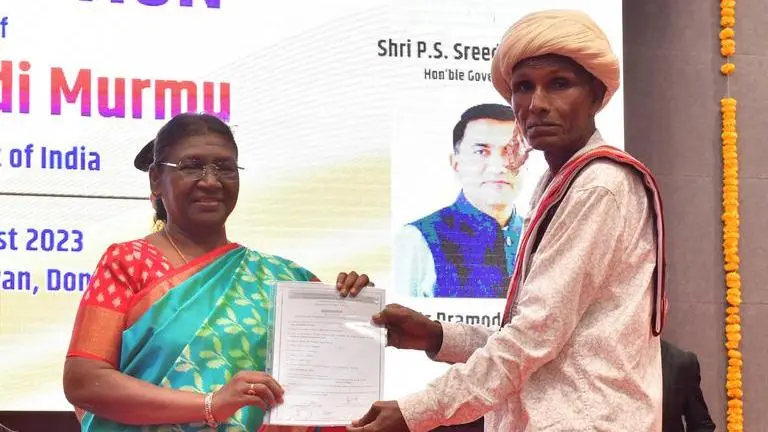 Goa: Tribal forest dwellers elated to get property ownership documents under FRA from President Murmu