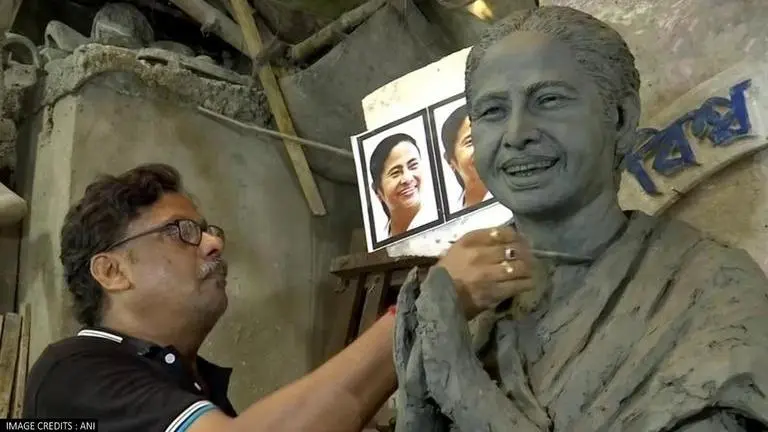 Mamata Banerjee depicted as Goddess Durga in idol form by 3 pandals; each costs Rs 2 lakhs Mamata Banerjee