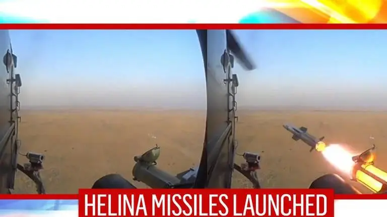 IAF, Army launched HELINA anti-tank missiles from ALH Dhruv helicopter in Rajasthan IAF, Army launched HELINA anti-tank missiles from ALH Dhruv helicopter in Rajasthan