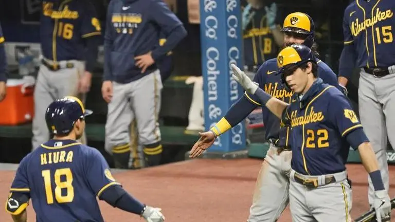 Burnes strong, Hiura drives in 3 as Brewers down Indians 7-1