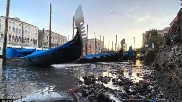 Venice: Canals almost dry up due to exceptionally low tide, see pictures Venice