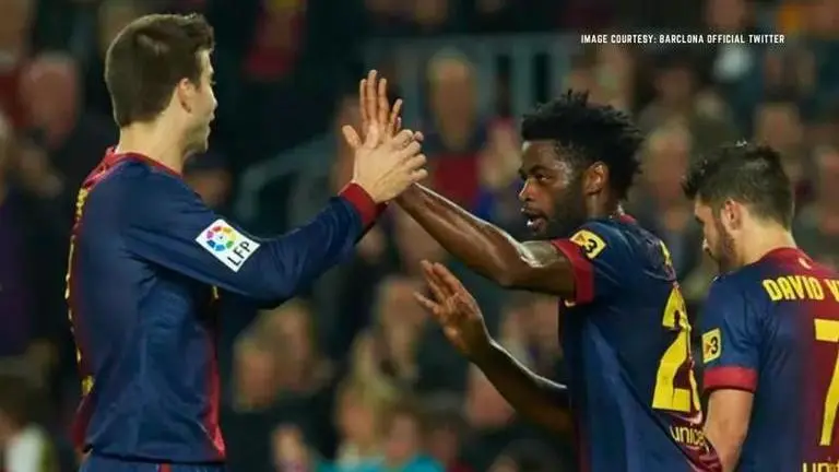 When Carles Puyol's gesture for the LaLiga trophy was embarrassingly misread by Alex Song Carles Puyol