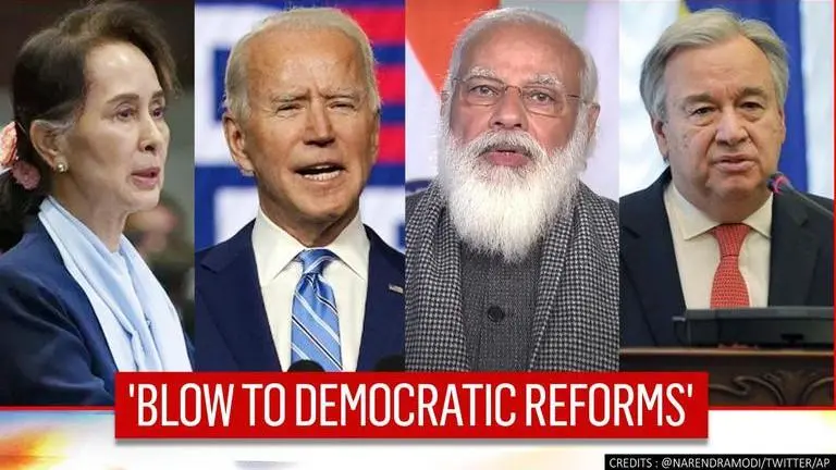 Myanmar military coup: World leaders call for immediate release of Aung San Suu Kyi Myanmar