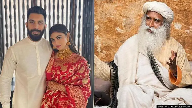 Newlywed Mouni Roy and Suraj Nambiar feel 'grateful & blessed' as they meet Sadhguru; See mouni roy