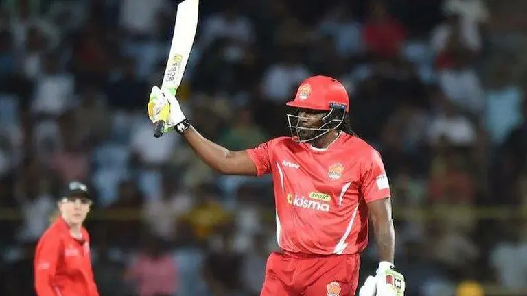 Chris Gayle, West Indies, Legends League Cricket, Gayle, Gujarat Giants, Chris Gayle batting, Chris Gayle record, Chris Gayle Gujarat Giants