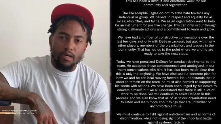 DeSean Jackson fined by NFL side Eagles for controversial anti-Semitic posts DeSean Jackson fined